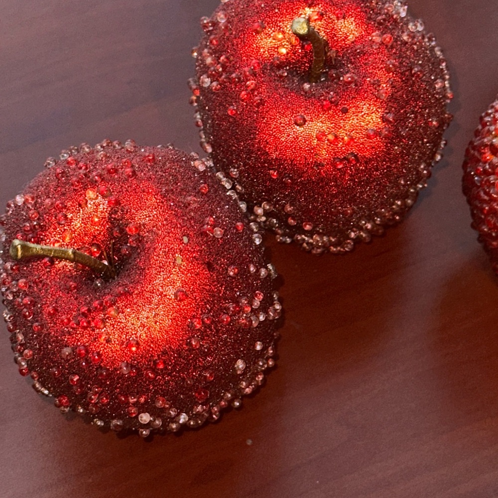 Apples Pears Beaded Sugar Frosted Fruit Decor - Picture 5 of 9